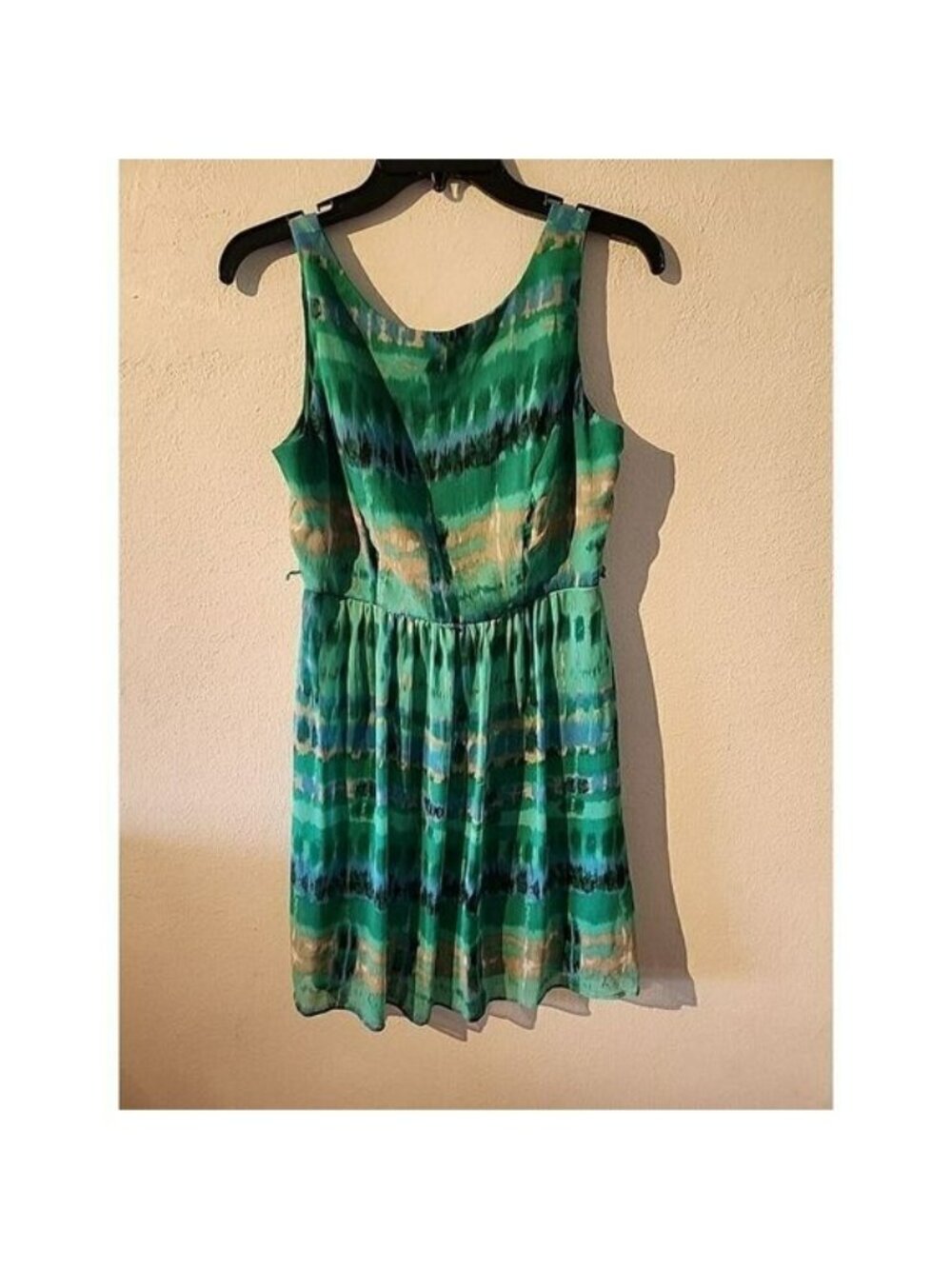 Dressbarn Women's Dress Size 6 Petite Green Sleeveless Missing Belt